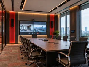 Modern Corporate Boardroom with City Views